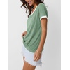 image:imageAUTOMET Womens Short Sleeve TShirts V Neck Summer Tops Comfy Clothes 2026Green