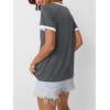 image:imageAUTOMET Womens Short Sleeve TShirts V Neck Summer Tops Comfy Clothes 2026Grey