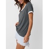 image:imageAUTOMET Womens Short Sleeve TShirts V Neck Summer Tops Comfy Clothes 2026Grey