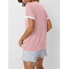 image:imageAUTOMET Womens Short Sleeve TShirts V Neck Summer Tops Comfy Clothes 2026Pink