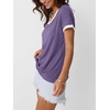 image:imageAUTOMET Womens Short Sleeve TShirts V Neck Summer Tops Comfy Clothes 2026Purple