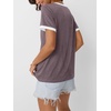 image:imageAUTOMET Womens Short Sleeve TShirts V Neck Summer Tops Comfy Clothes 2026Purplegrey