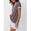 image:imageAUTOMET Womens Short Sleeve TShirts V Neck Summer Tops Comfy Clothes 2026Purplegrey