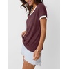 image:imageAUTOMET Womens Short Sleeve TShirts V Neck Summer Tops Comfy Clothes 2026Winered