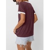 image:imageAUTOMET Womens Short Sleeve TShirts V Neck Summer Tops Comfy Clothes 2026Winered