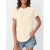 image:imageAUTOMET Womens Short Sleeve Tops Crewneck TShirts Summer Casual ShirtsCream