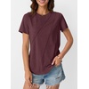 image:imageAUTOMET Womens Short Sleeve Tops Crewneck TShirts Summer Casual ShirtsWinered