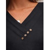 image:imageAUTOMET Womens Short Sleeve Tunics Summer Tops V Neck Button Shirts 2026Black