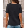 image:imageAUTOMET Womens Short Sleeve Tunics Summer Tops V Neck Button Shirts 2026Black