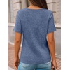 image:imageAUTOMET Womens Short Sleeve Tunics Summer Tops V Neck Button Shirts 2026Blue
