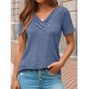 image:imageAUTOMET Womens Short Sleeve Tunics Summer Tops V Neck Button Shirts 2026Blue