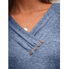 image:imageAUTOMET Womens Short Sleeve Tunics Summer Tops V Neck Button Shirts 2026Blue