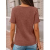 image:imageAUTOMET Womens Short Sleeve Tunics Summer Tops V Neck Button Shirts 2026Caramel