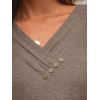 image:imageAUTOMET Womens Short Sleeve Tunics Summer Tops V Neck Button Shirts 2026Coffee