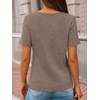 image:imageAUTOMET Womens Short Sleeve Tunics Summer Tops V Neck Button Shirts 2026Coffee