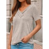 image:imageAUTOMET Womens Short Sleeve Tunics Summer Tops V Neck Button Shirts 2026Coffee Grey