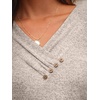 image:imageAUTOMET Womens Short Sleeve Tunics Summer Tops V Neck Button Shirts 2026Coffee Grey