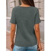 image:imageAUTOMET Womens Short Sleeve Tunics Summer Tops V Neck Button Shirts 2026Dark Green