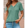 image:imageAUTOMET Womens Short Sleeve Tunics Summer Tops V Neck Button Shirts 2026Green