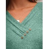 image:imageAUTOMET Womens Short Sleeve Tunics Summer Tops V Neck Button Shirts 2026Green