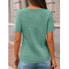 image:imageAUTOMET Womens Short Sleeve Tunics Summer Tops V Neck Button Shirts 2026Green