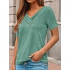 image:imageAUTOMET Womens Short Sleeve Tunics Summer Tops V Neck Button Shirts 2026Green