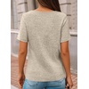 image:imageAUTOMET Womens Short Sleeve Tunics Summer Tops V Neck Button Shirts 2026Khaki