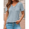 image:imageAUTOMET Womens Short Sleeve Tunics Summer Tops V Neck Button Shirts 2026Light Blue