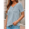 image:imageAUTOMET Womens Short Sleeve Tunics Summer Tops V Neck Button Shirts 2026Light Blue