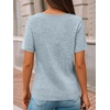 image:imageAUTOMET Womens Short Sleeve Tunics Summer Tops V Neck Button Shirts 2026Light Blue