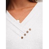 image:imageAUTOMET Womens Short Sleeve Tunics Summer Tops V Neck Button Shirts 2026White