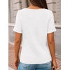 image:imageAUTOMET Womens Short Sleeve Tunics Summer Tops V Neck Button Shirts 2026White