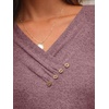 image:imageAUTOMET Womens Short Sleeve Tunics Summer Tops V Neck Button Shirts 2026Wine
