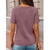 image:imageAUTOMET Womens Short Sleeve Tunics Summer Tops V Neck Button Shirts 2026Wine