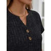 image:imageAUTOMET Womens Spring Top Summer Short Sleeve T Shirt Business Dressy Casual Blouse Henley V Neck Sweater Loose Fit Tee TunicBlack