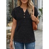 image:imageAUTOMET Womens Spring Top Summer Short Sleeve T Shirt Business Dressy Casual Blouse Henley V Neck Sweater Loose Fit Tee TunicBlack