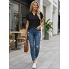 image:imageAUTOMET Womens Spring Top Summer Short Sleeve T Shirt Business Dressy Casual Blouse Henley V Neck Sweater Loose Fit Tee TunicBlack