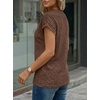image:imageAUTOMET Womens Spring Top Summer Short Sleeve T Shirt Business Dressy Casual Blouse Henley V Neck Sweater Loose Fit Tee TunicChocolate Brown