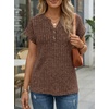 image:imageAUTOMET Womens Spring Top Summer Short Sleeve T Shirt Business Dressy Casual Blouse Henley V Neck Sweater Loose Fit Tee TunicChocolate Brown