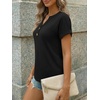 image:imageAUTOMET Womens Spring Tops 2026 Short Sleeve Shirts HenleyBlack