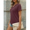 image:imageAUTOMET Womens Spring Tops 2026 Short Sleeve Shirts HenleyBurgundy