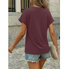 image:imageAUTOMET Womens Spring Tops 2026 Short Sleeve Shirts HenleyBurgundy