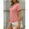 image:imageAUTOMET Womens Spring Tops 2026 Short Sleeve Shirts HenleyCoral