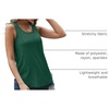 image:imageAUTOMET Womens Square Neck Tank TopDark Green