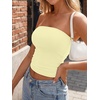 image:imageAUTOMET Womens Strapless Bandeau Tube Tops Stretchy Summer Going Out TankLight Yellow