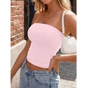 image:imageAUTOMET Womens Strapless Bandeau Tube Tops Stretchy Summer Going Out TankPink