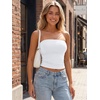 image:imageAUTOMET Womens Strapless Bandeau Tube Tops Stretchy Summer Going Out TankWhite