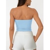 image:imageAUTOMET Womens Strapless Tube Tops Bandeau Crop TopsBabyblue