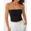 image:imageAUTOMET Womens Strapless Tube Tops Bandeau Crop TopsBlack