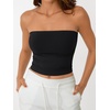 image:imageAUTOMET Womens Strapless Tube Tops Bandeau Crop TopsBlack